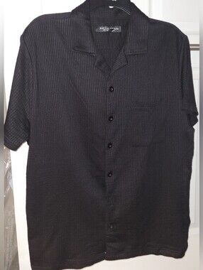 Rustic Ridge Black Short-Sleeve Button Down Casual Shirt